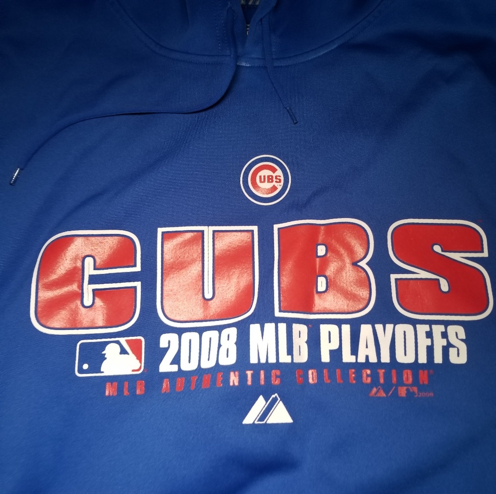 Chicago Cubs XXL Blue Hoodie 2008 MBL Playoffs